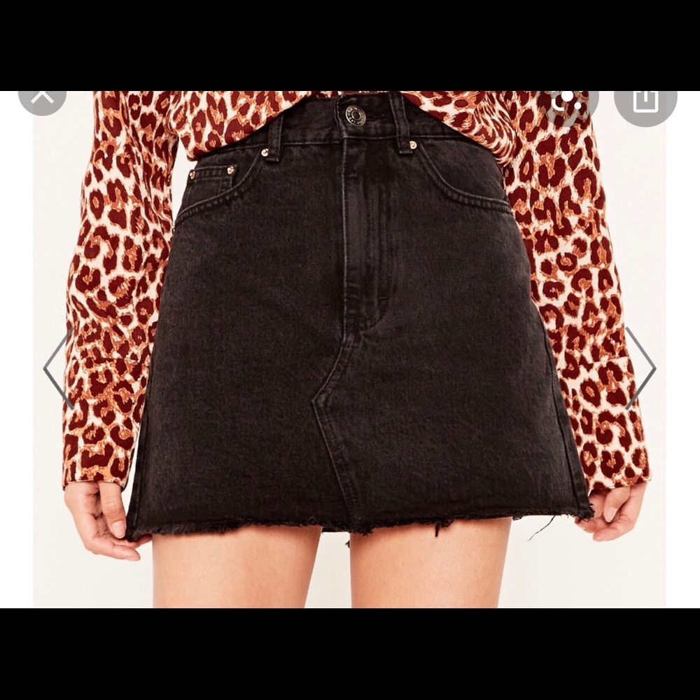 Black denim skirt